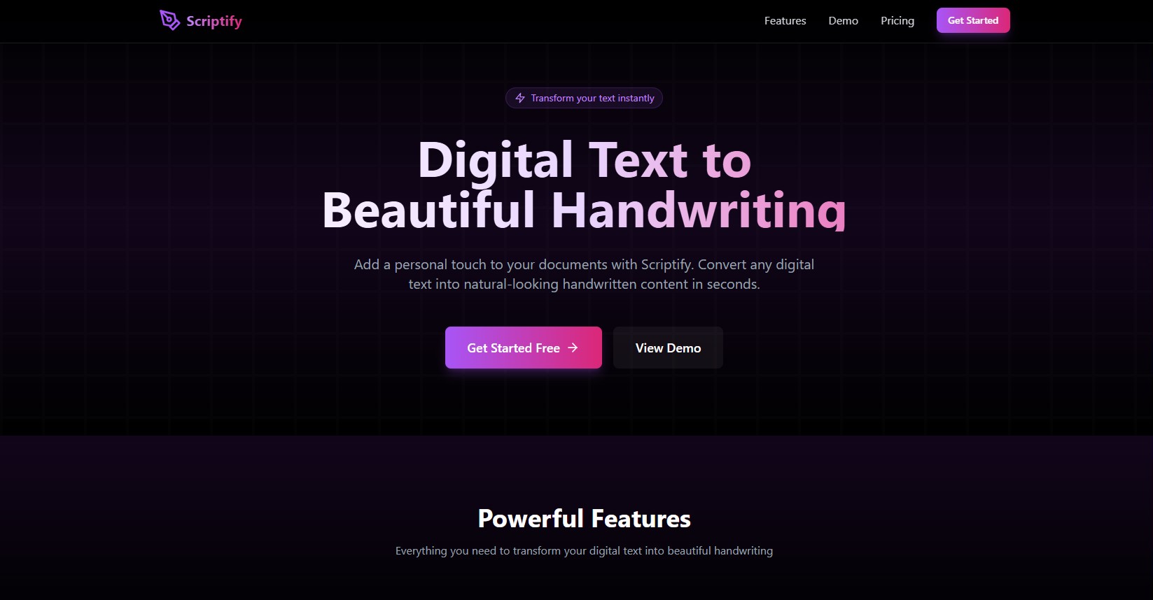 Scriptify — Text to Handwriting